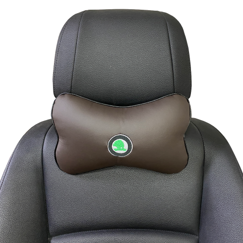 Подушки под шею Подушка под шею коричневая с вышивкой Skoda