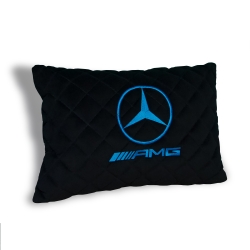 Подушка из алькантары с вышивкой 